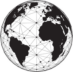 Global network connections across the earth