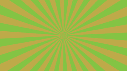 Retro Style Sunburst Pattern with Green and Gold Radiating Lines Background for Vintage Design Elements and Graphic Projects that Need a Pop of Color and Energy