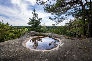 Karstbecken auf der Spanghornaussicht im Elbsandsteingebirge