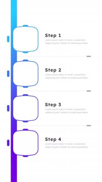 Industrial strategy vertical infographic 4 steps template animation. Automation. Sequence options HD video. Animated blank diagram visualization. Process layout empty design element. Motion graphics