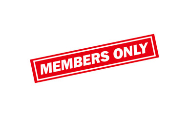 MEMBERS ONLY - Red Rubber Stamp With text MEMBERS ONLY
