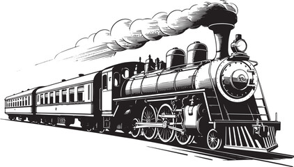 steam locomotive Vintage train silhouette art design transportation nostalgia