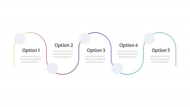 Startup roadmap infographic 5 steps template animation. Business launch. Sequence options HD video. Animated blank diagram visualization. Process layout empty design element. Motion graphics