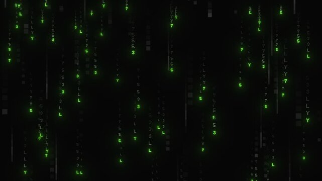 Falling green digital code inspired by the Matrix movie. Endless futuristic background animation perfect for sci-fi visuals, hacking themes, and cyberpunk projects. Seamless 4K loop.