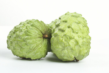 Fresh Custard Apple Sugar Apple Tropical Fruit Isolated on White Background
