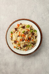 Yunnan Fried Rice with Red Porcini Mushrooms and Vegetables - Nutritious Asian Cuisine