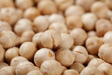 Crispy Fried Chickpeas Xinjiang Style Salt Seasoned Roasted Legumes Healthy Snack Food Close-up