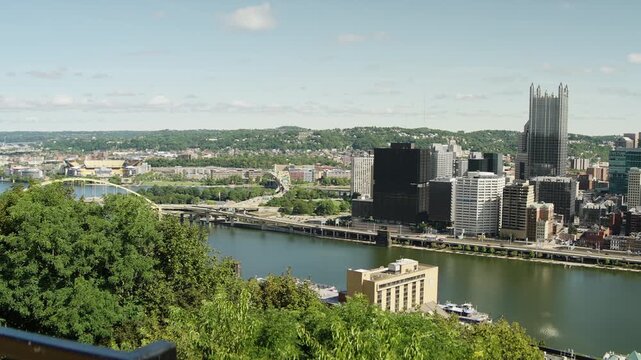 Panoramic View of Pittsburgh from The Overlook, Panning Left to Right