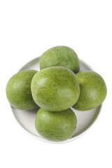Fresh Luo Han Guo Monk Fruit from Guilin China in Glass Bowl