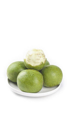 Luo Han Guo Monk Fruit from Guilin China - Traditional Herbal Tea Ingredient on White Background