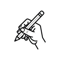 Vector art of hand holding a pencil, ready to write, draw, or sketch with precision and control