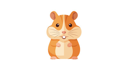 Charming Cartoon Hamster Illustration with Cute Features on White Background for Creative Projects