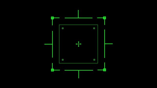 Neon Green Digital Target Crosshair Reticle H U D Interface Element Abstract Technology Background video