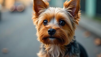 A Small Dog with Soft Fur and Big Eyes Looks Directly at the Camera