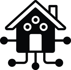 Modern smart home hub icon with connectivity and control elements