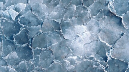 Obraz premium Seamless texture of cracked blue ice with trapped air bubbles.