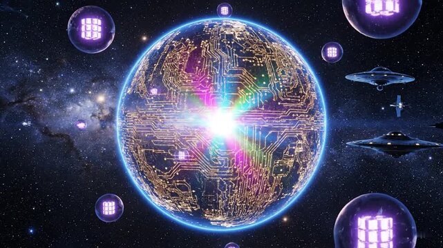 宇宙に浮かぶ量子データコア