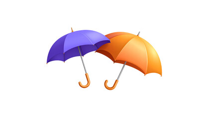 Obraz premium Illustration of a blue open umbrella on a white background