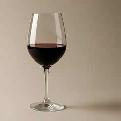 Minimalist background with a half-filled wine glass.