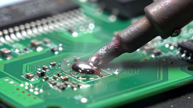 Soldering Circuit Board Close Up