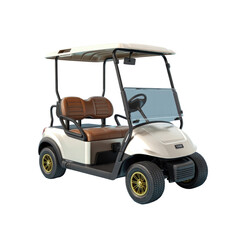 3d rendered illustration of a white golf cart isolated on transparent background
