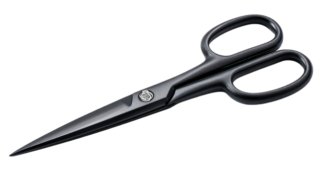 Black Scissors Isolated On Black Background