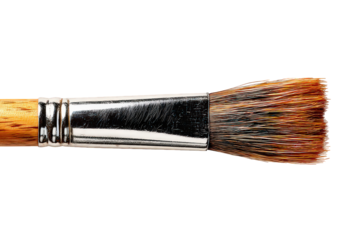 Closeup Paintbrush Tip With Brown Bristles