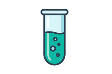A Detailed Illustration of a Laboratory Test Tube with Bubbles