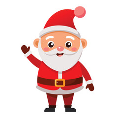 Cartoon Santa claus carrying a bag of gifts