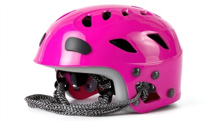 Pink skating helmet playful and safe for children's sports adverts