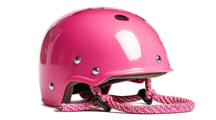 Fototapeta premium Pink skating helmet playful and safe for children's sports adverts