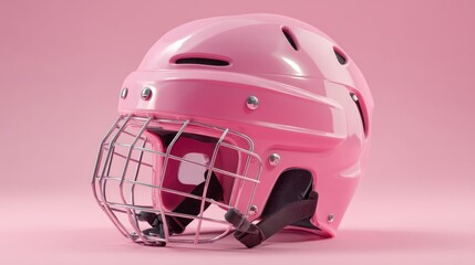 Fototapeta premium Pink skating helmet playful and safe for children's sports adverts