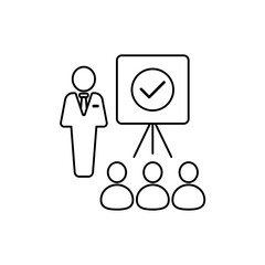 Training icon outline editable stroke line drawing eps