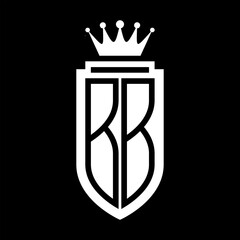 BB Vector logo initials shield with royal crown minimalist, elegant style