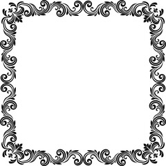 Filigree Heraldic Crest Motif Floral Pattern Frame