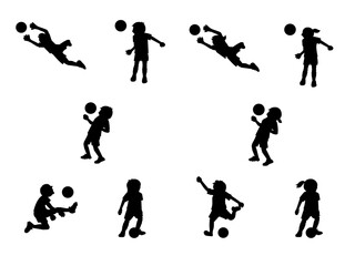 サッカー　シルエットイラスト