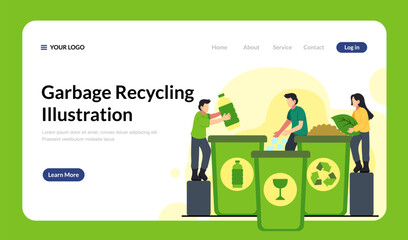 Recycling, zero waste vector flat illustration template