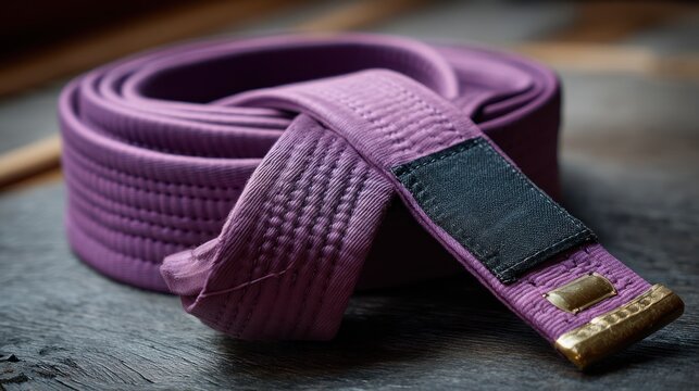 Purple tae kwon do dobok belt calm and disciplined for martial arts visuals