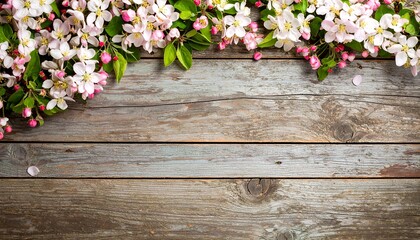 Spring blossoms on weathered wood