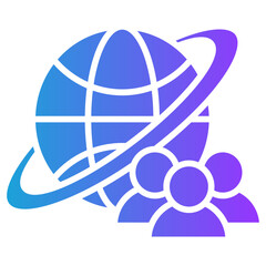 Global Citizenship glyph gradient icon
