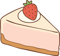 Strawberry cheesecake slice with biscuit base
