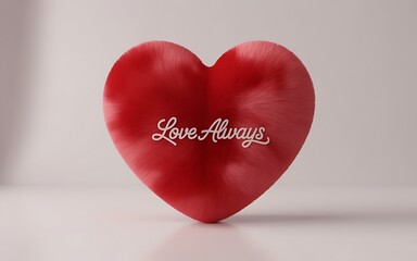 Fototapeta premium Red heart with love always isolated on white background