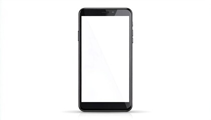 Black smartphone with blank screen, front view
