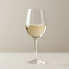 Simple background with white wine in a glass.