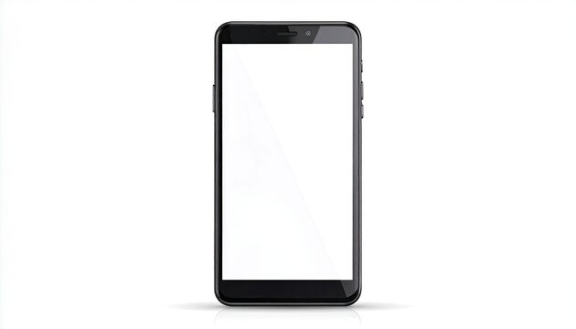 Black smartphone with blank screen, front view