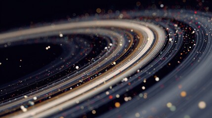 Fototapeta premium Abstract Cosmic Swirl of Light Particles and Glowing Rings
