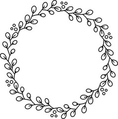 decorative botanical wreath clipart