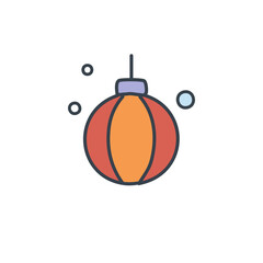 Colorful Hanging Lantern with Simple Design, Festive Light Decoration Illustration