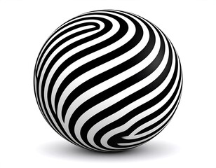 Black and white spiral sphere