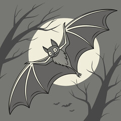 Halloween Bat with Outstretched Wings